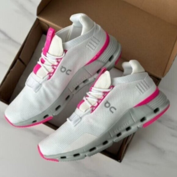 New On Cloud Cloudnova "Barbie" Women Pink Shoes White - Picture 2 of 7